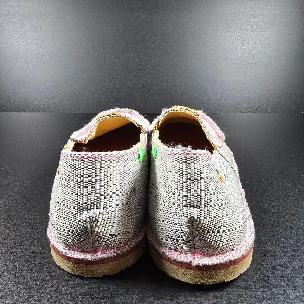 Twisted X WCL0012 Moccasins Womens 7.5 Grey Pink Ribbon ecoTWX Slip On Loafers - Picture 7 of 12